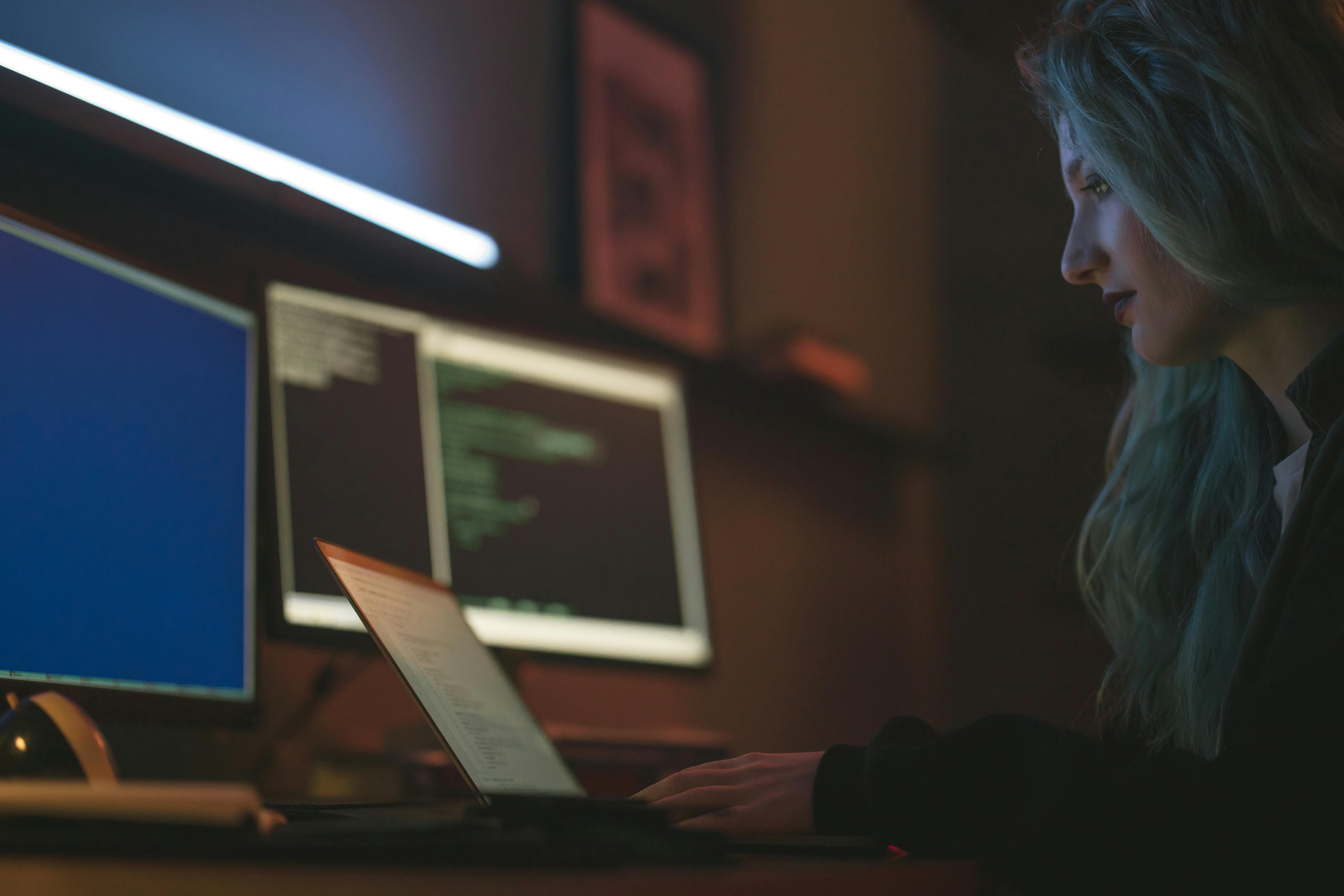 Developer working on custom software